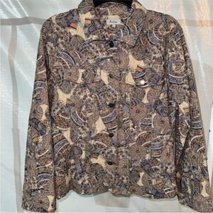 Women's Patterned Jacket - Blue and Cream